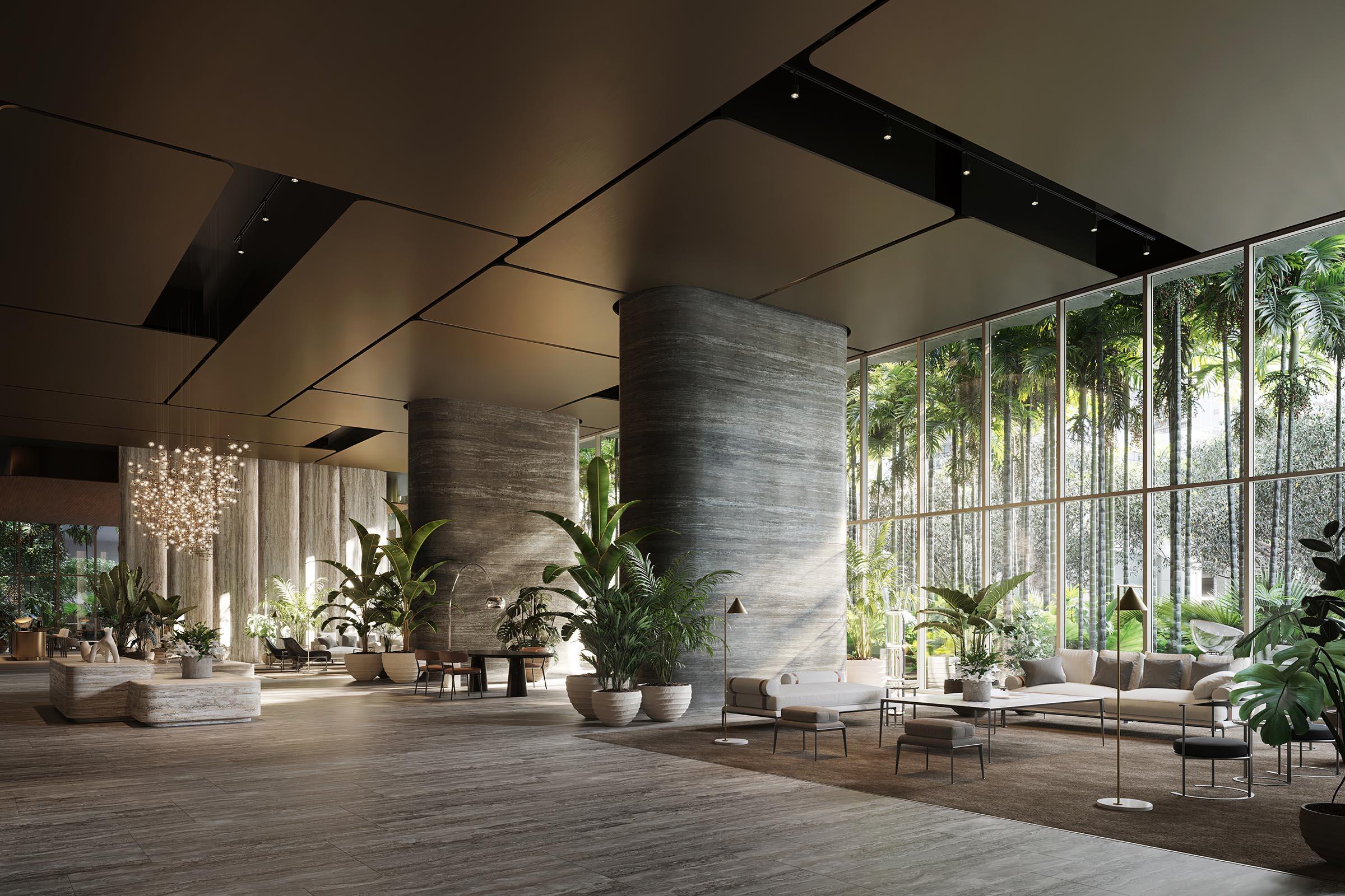 Rendering of The Residences at 1428 Brickell Lobby